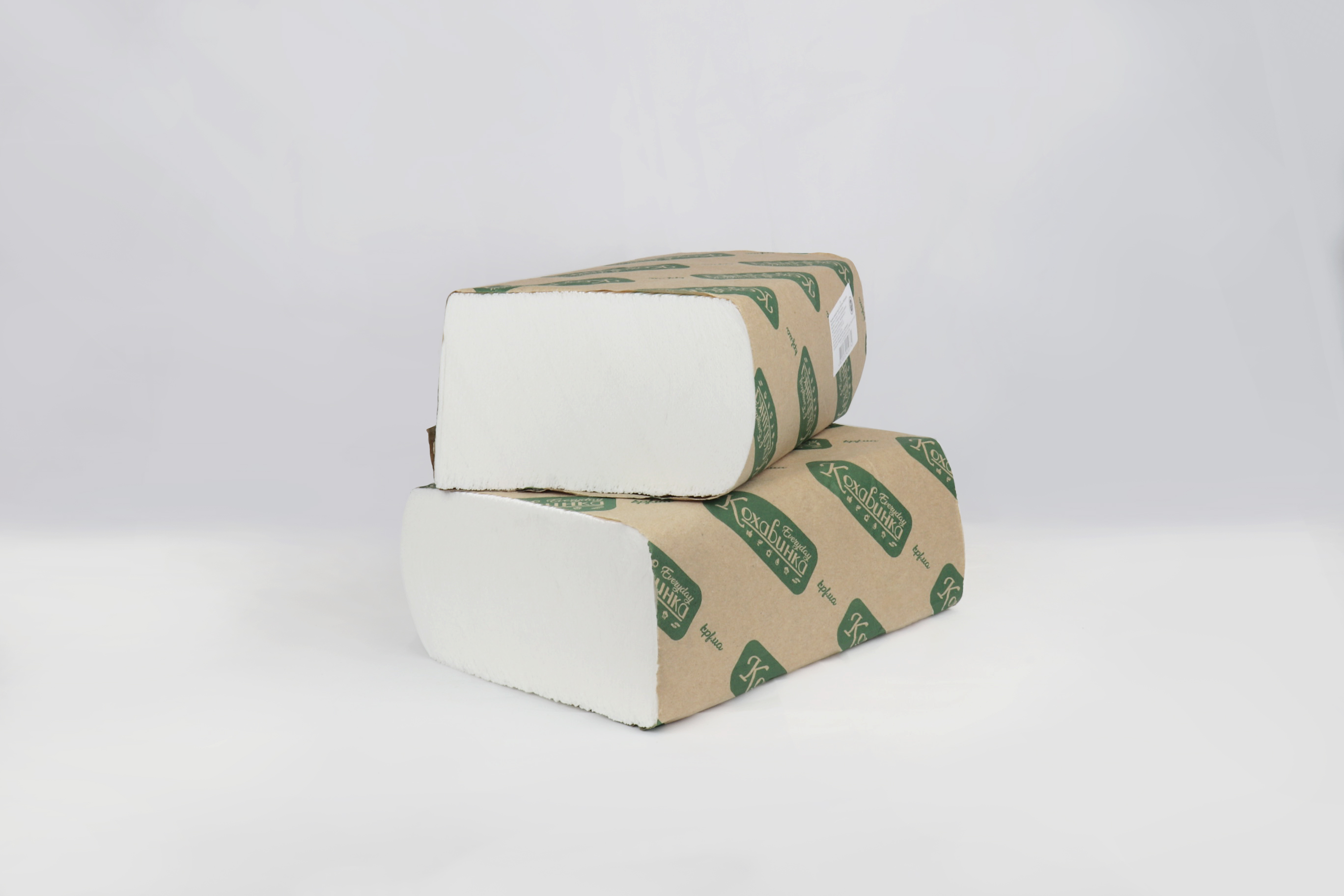 Рушники паперові в аркушах ZZ "Кохавинка" 200*230 білі целюлозні (200 листів), 20 шт в коробці